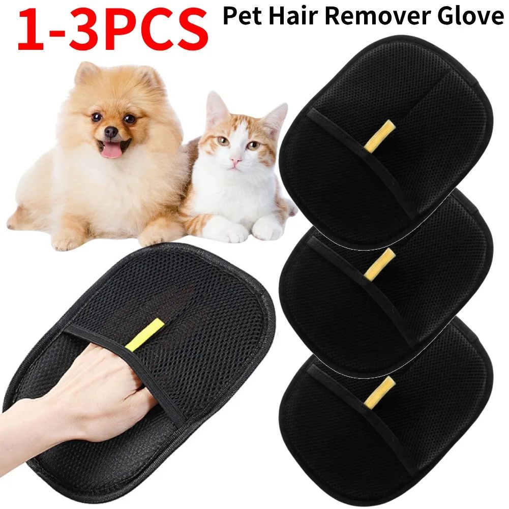 Pet Grooming Gloves Deshedding Mitt Double-Sided Hair Remover Glove