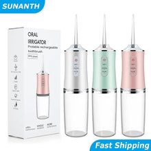 Portable USB Rechargeable Water Flosser with 4 Tips (220ml)