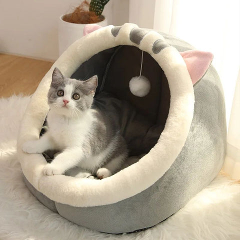 Deep Sleep Cat Bed Cartoon – Foldable, Removable Washable Pet Bed