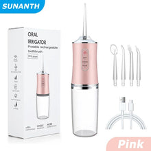 Portable USB Rechargeable Water Flosser with 4 Tips (220ml)