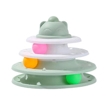 4-Level Interactive Cat Toy Ball Tower with Turntable & Roller Track
