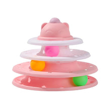 4-Level Interactive Cat Toy Ball Tower with Turntable & Roller Track