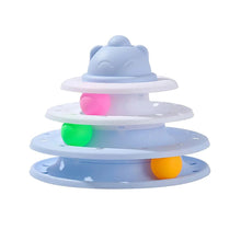 4-Level Interactive Cat Toy Ball Tower with Turntable & Roller Track