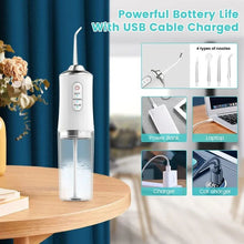 Portable USB Rechargeable Water Flosser with 4 Tips (220ml)